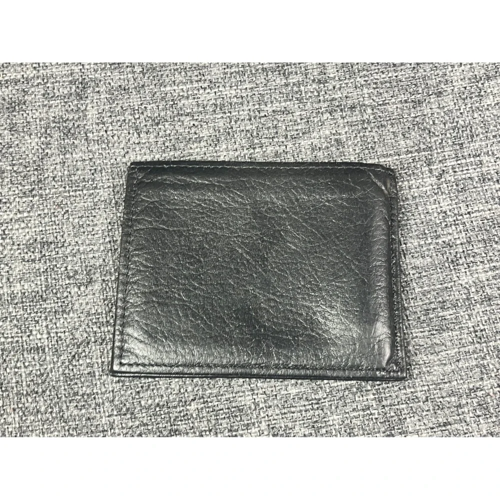 Harley-Davidson Mens Black Leather Bifold Wallet with Money Clip Logo Badge